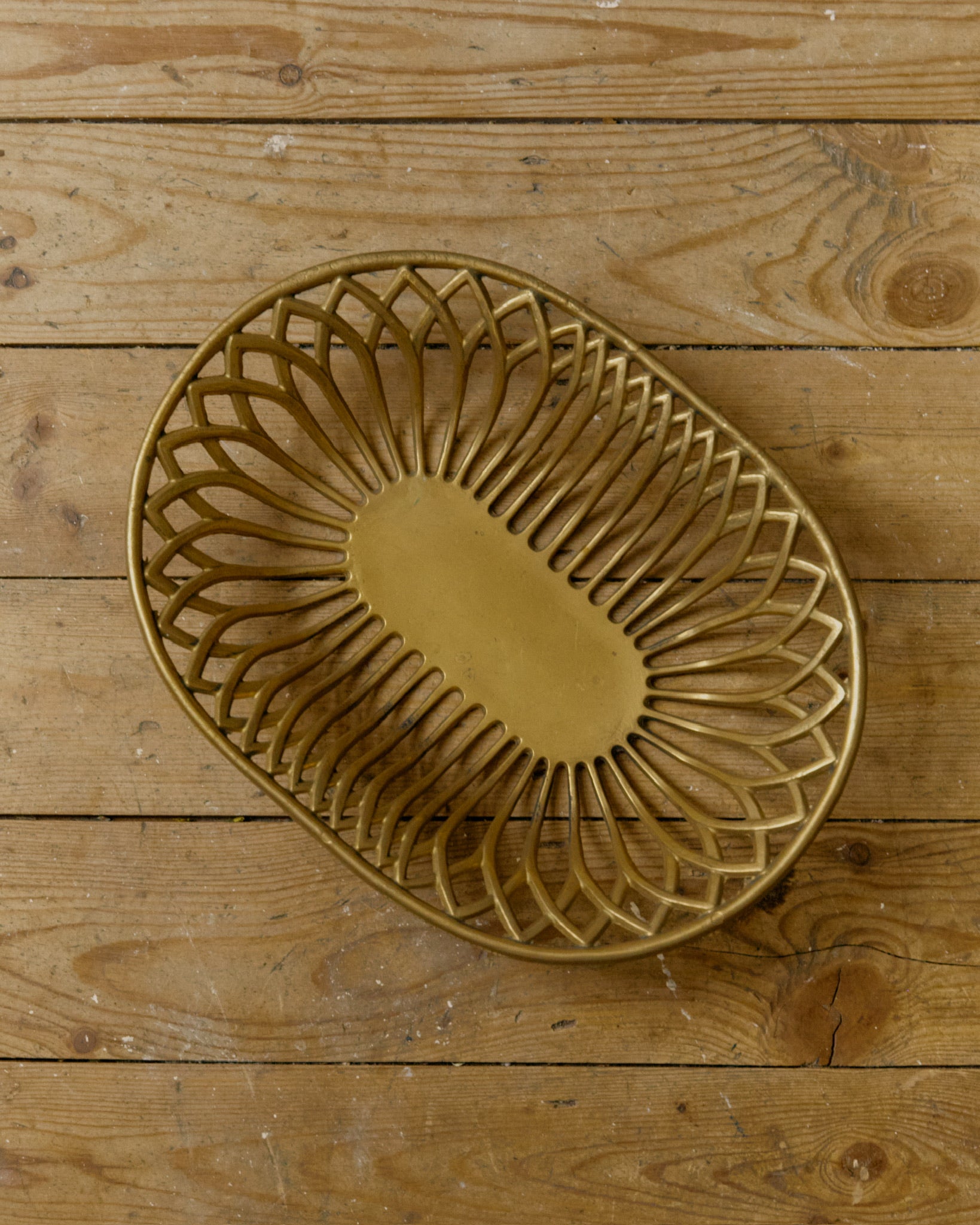 Mid-Century Decorative Brass Basket