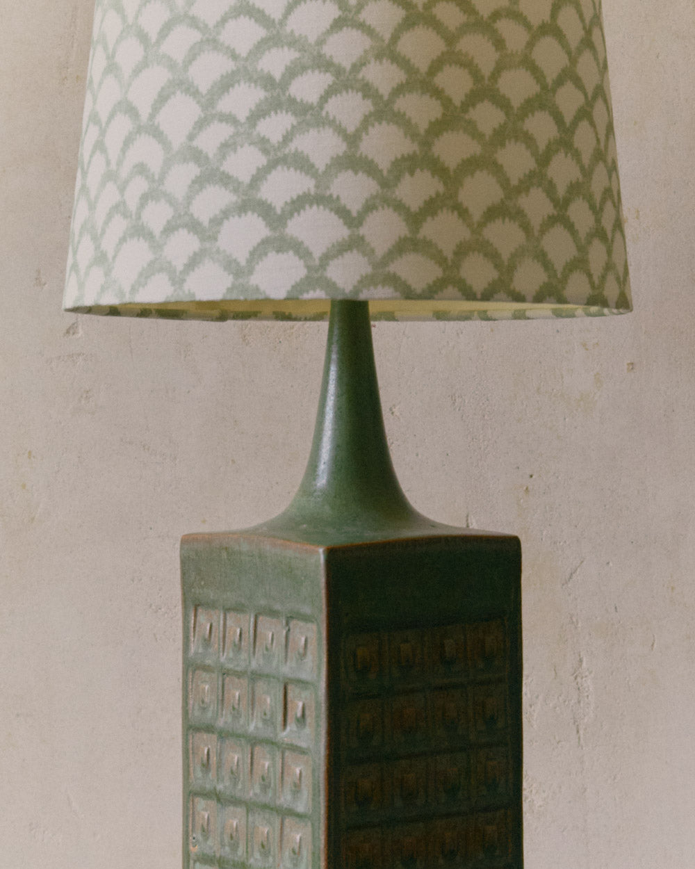 A Large Green Pottery Lamp image 1