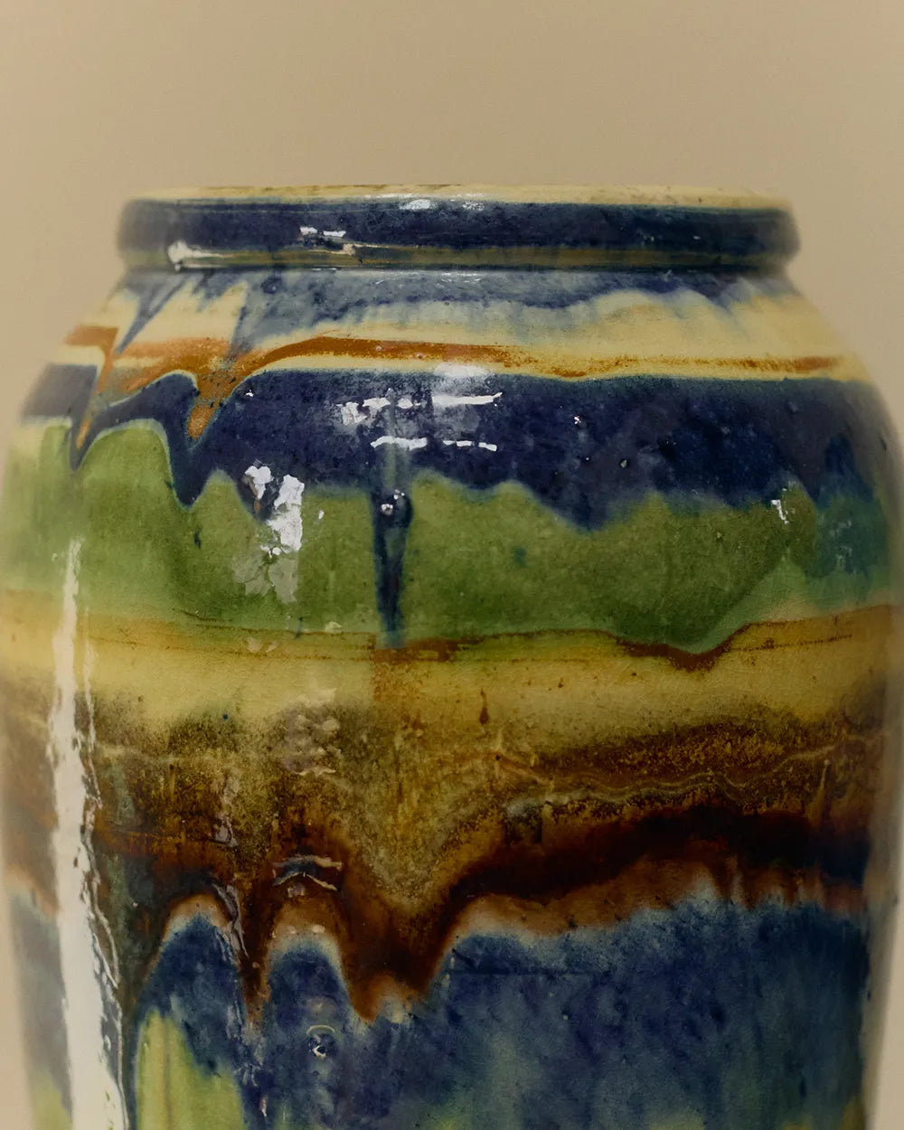 Mid-Century Glazed Pottery Stoneware Vase image 2