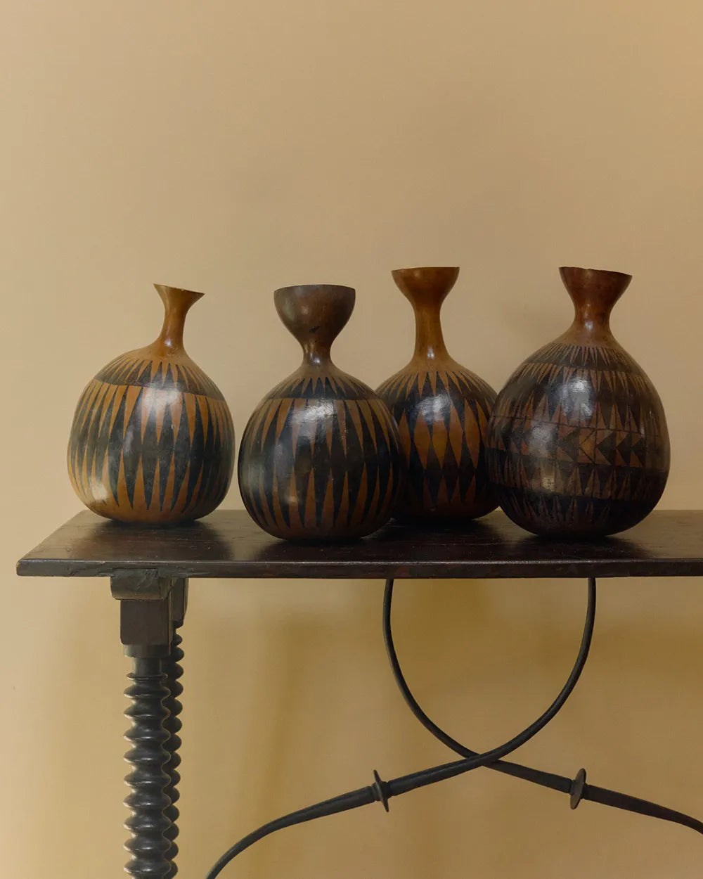 Collection of Four Rwandan Tutsi Tribe Calabash Gourds image 0