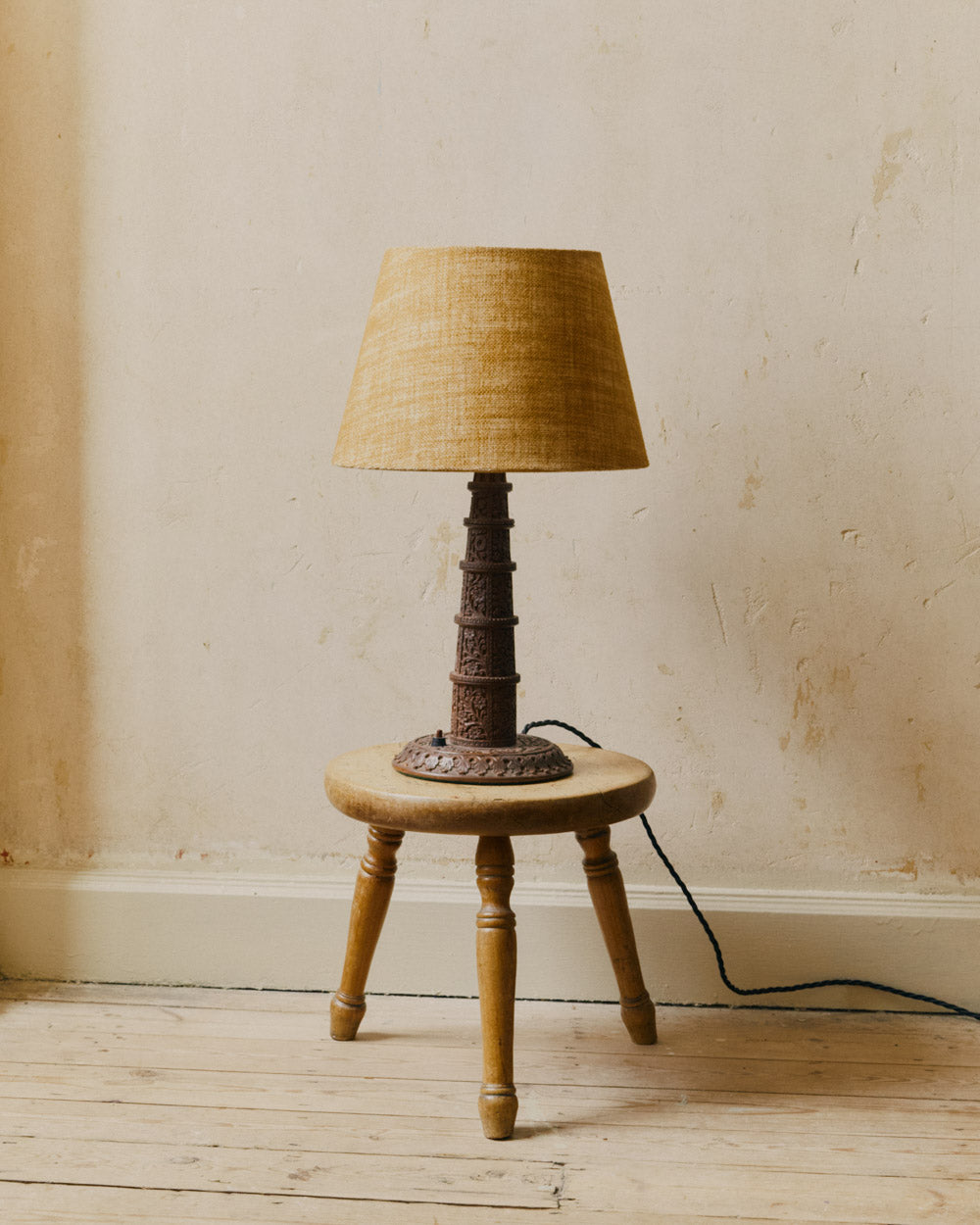 Anglo Indian Wooden Lamp image 0
