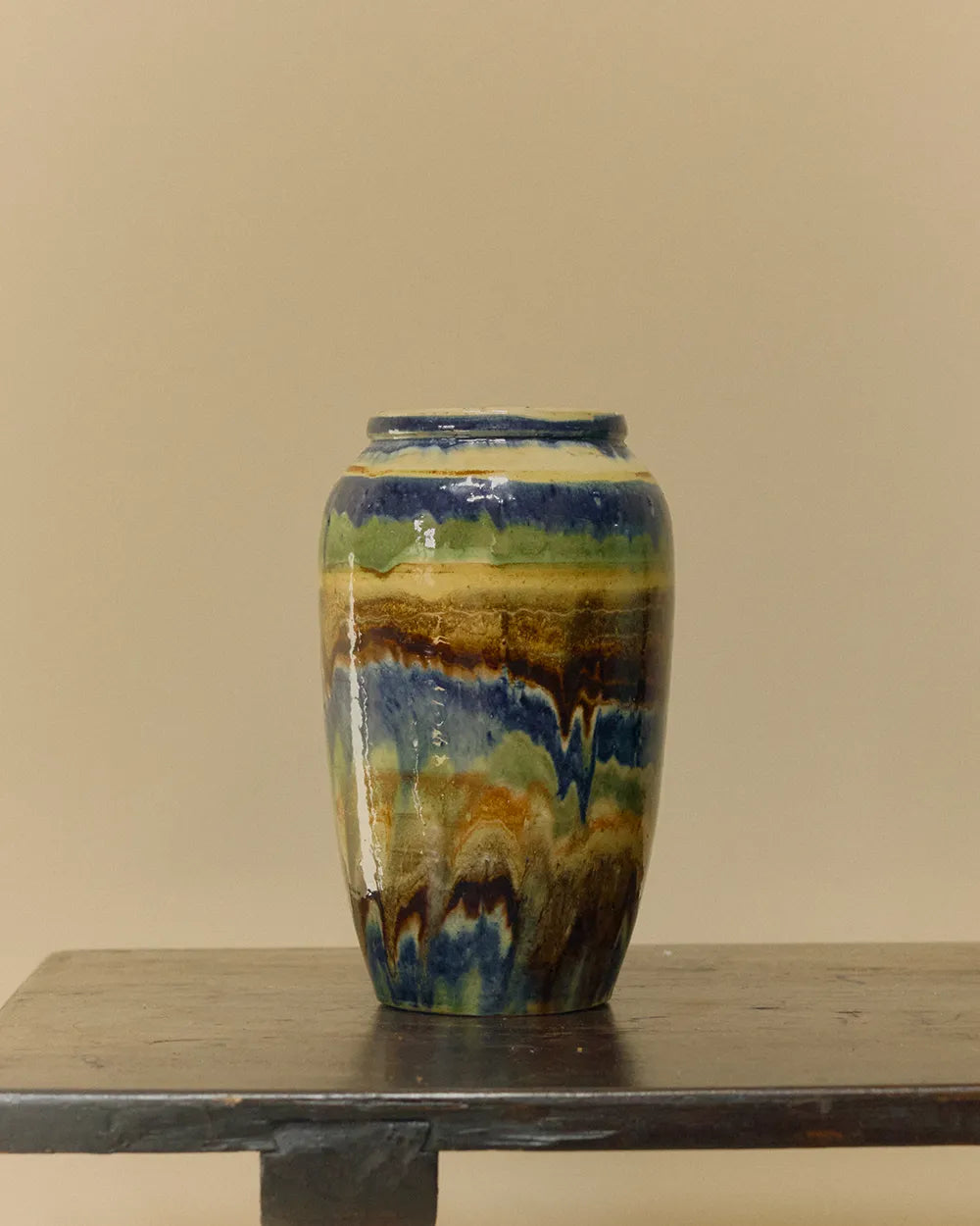 Mid-Century Glazed Pottery Stoneware Vase image 1