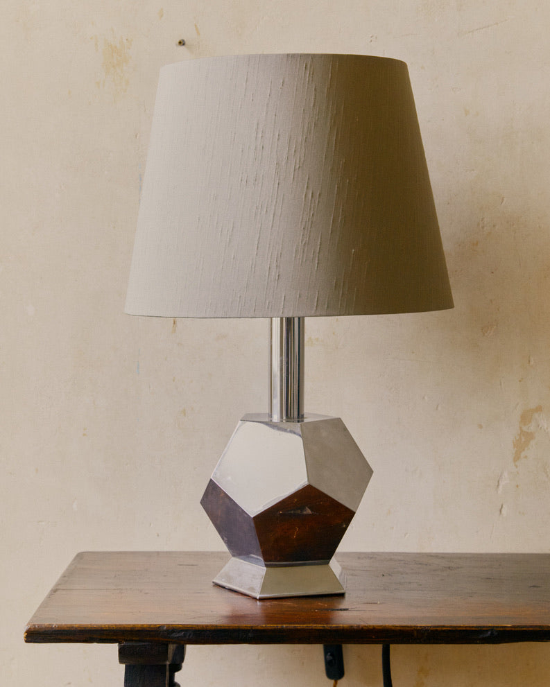 Mid-Century Silver Pentagonal Lamp image 0