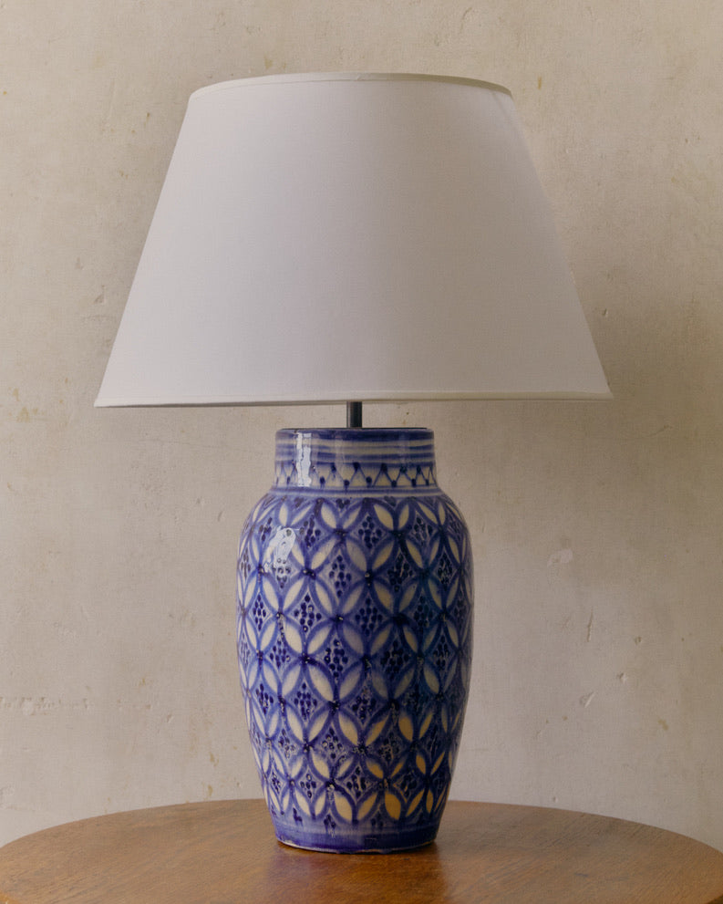 Blue and White Hand painted Lamp image 0