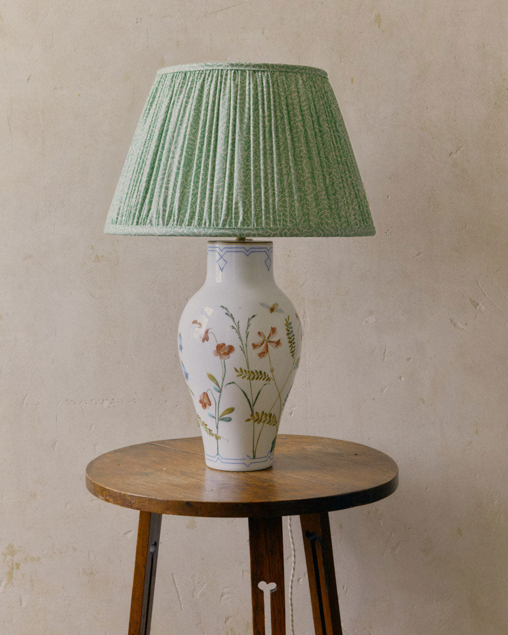 A Beautiful Opaline Glass Lamp Hand Painted