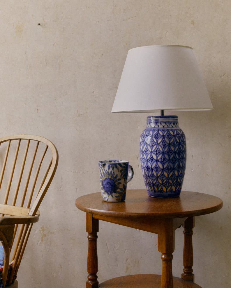 Blue and White Hand painted Lamp image 1