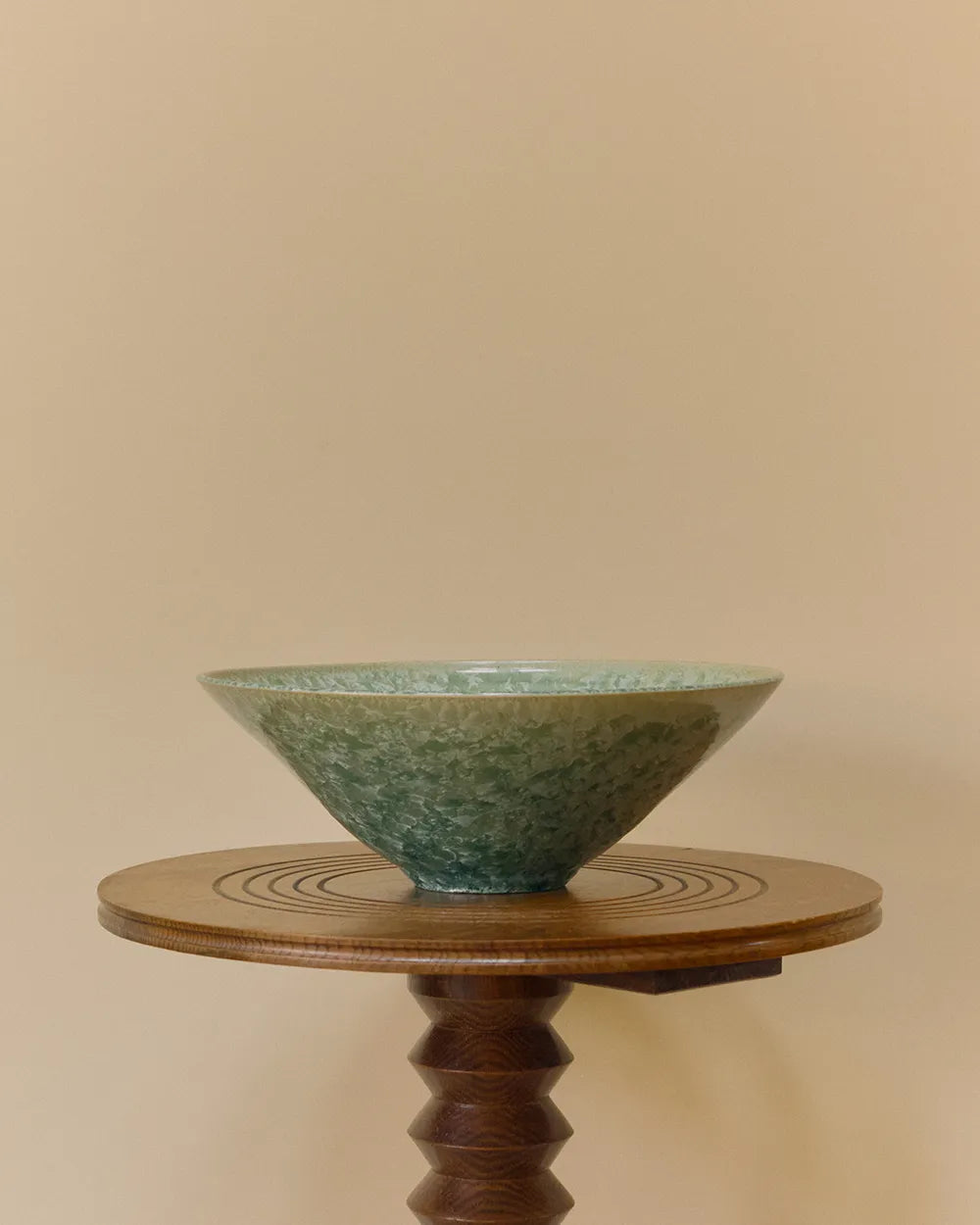 Crystalline glaze conical bowl